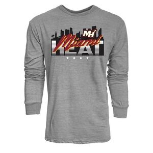 Blue 84 Mens Miami Heat Long Sleeve Heather T Shirt XL NBA Basketball